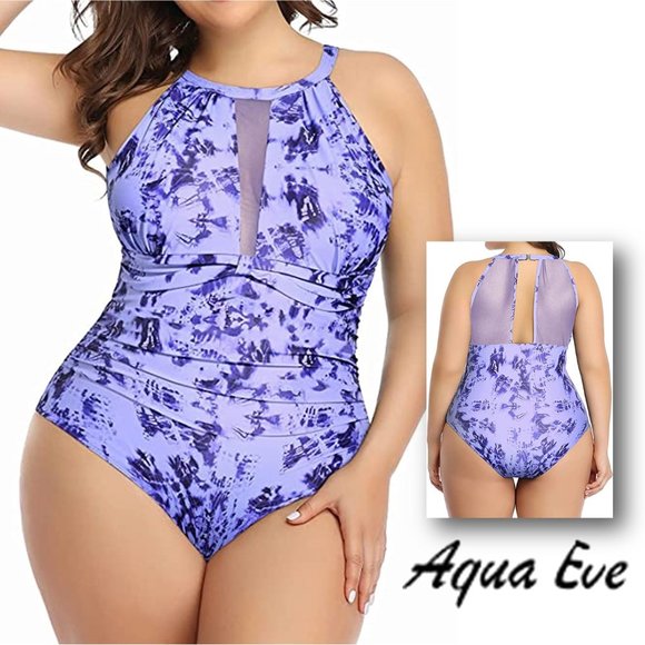 AQUA EVE "Tie Dye" Tummy Control One Piece Bathing Suit  NEW WITH TAGS! - Picture 1 of 13